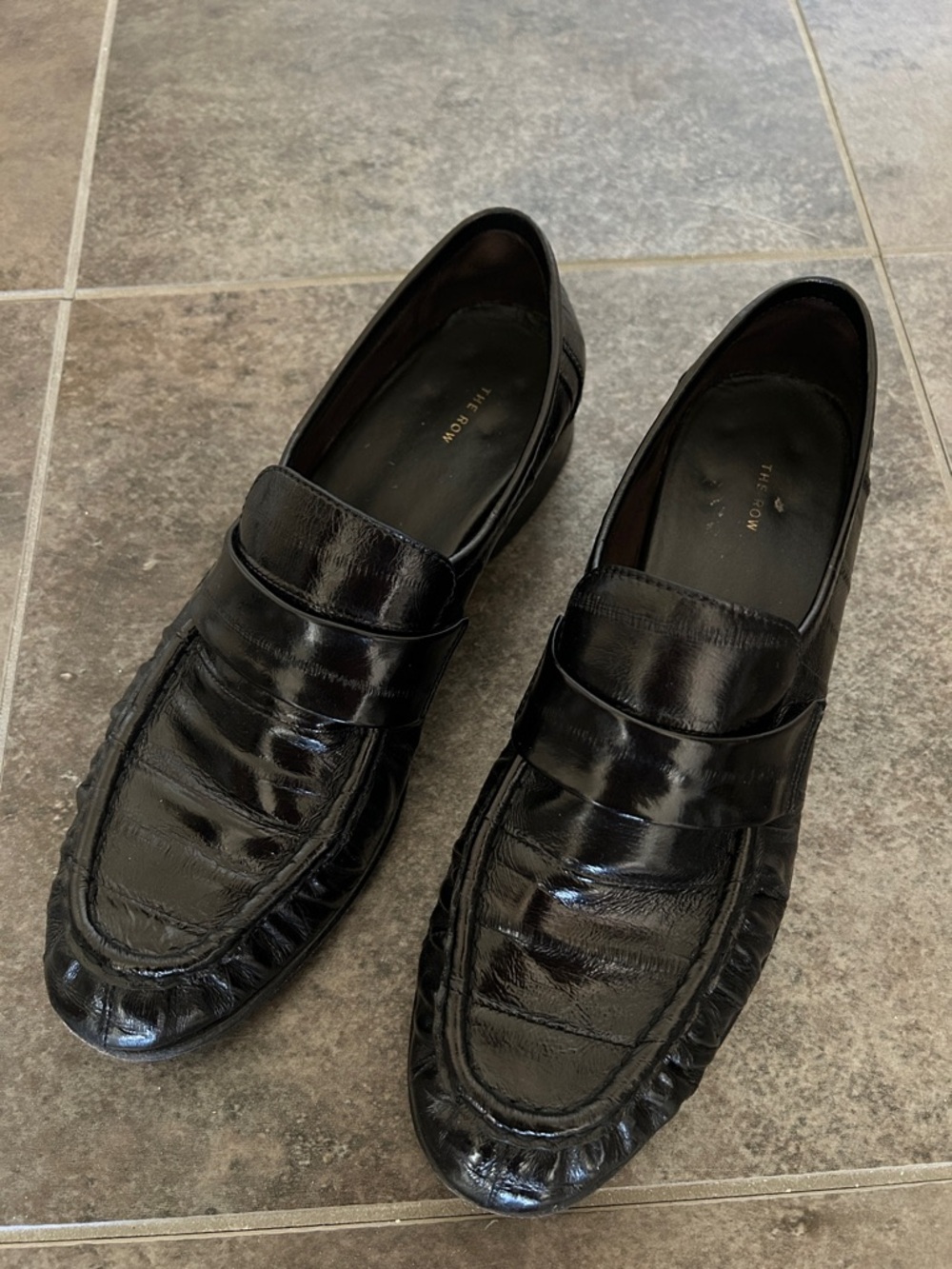 The row eel black loafers